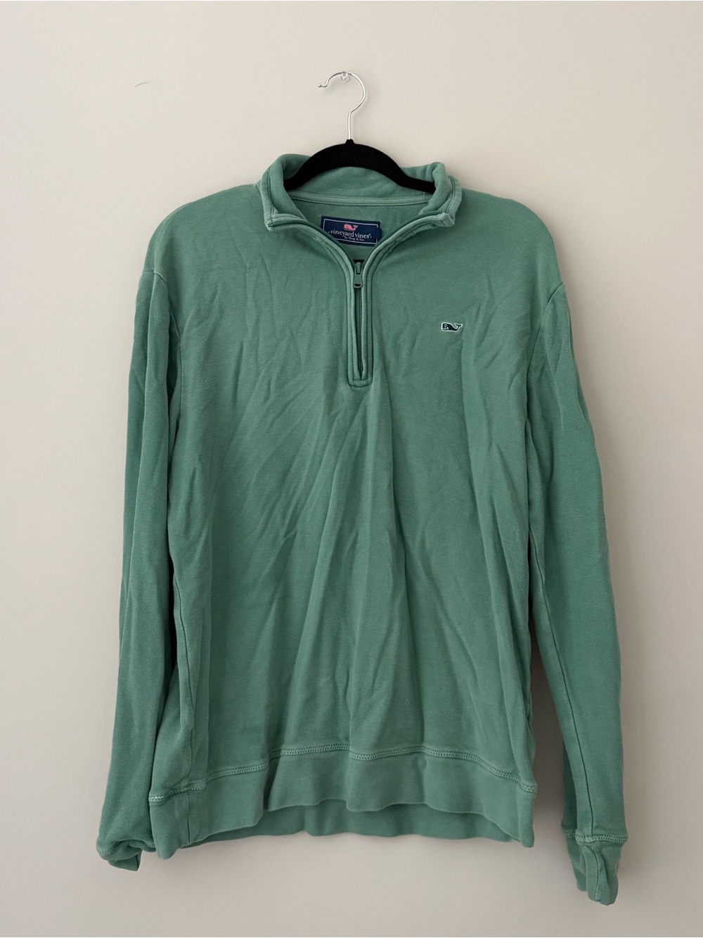 Vineyard Vines Men’s Medium Sage Green Quarter-Zip Pullover
